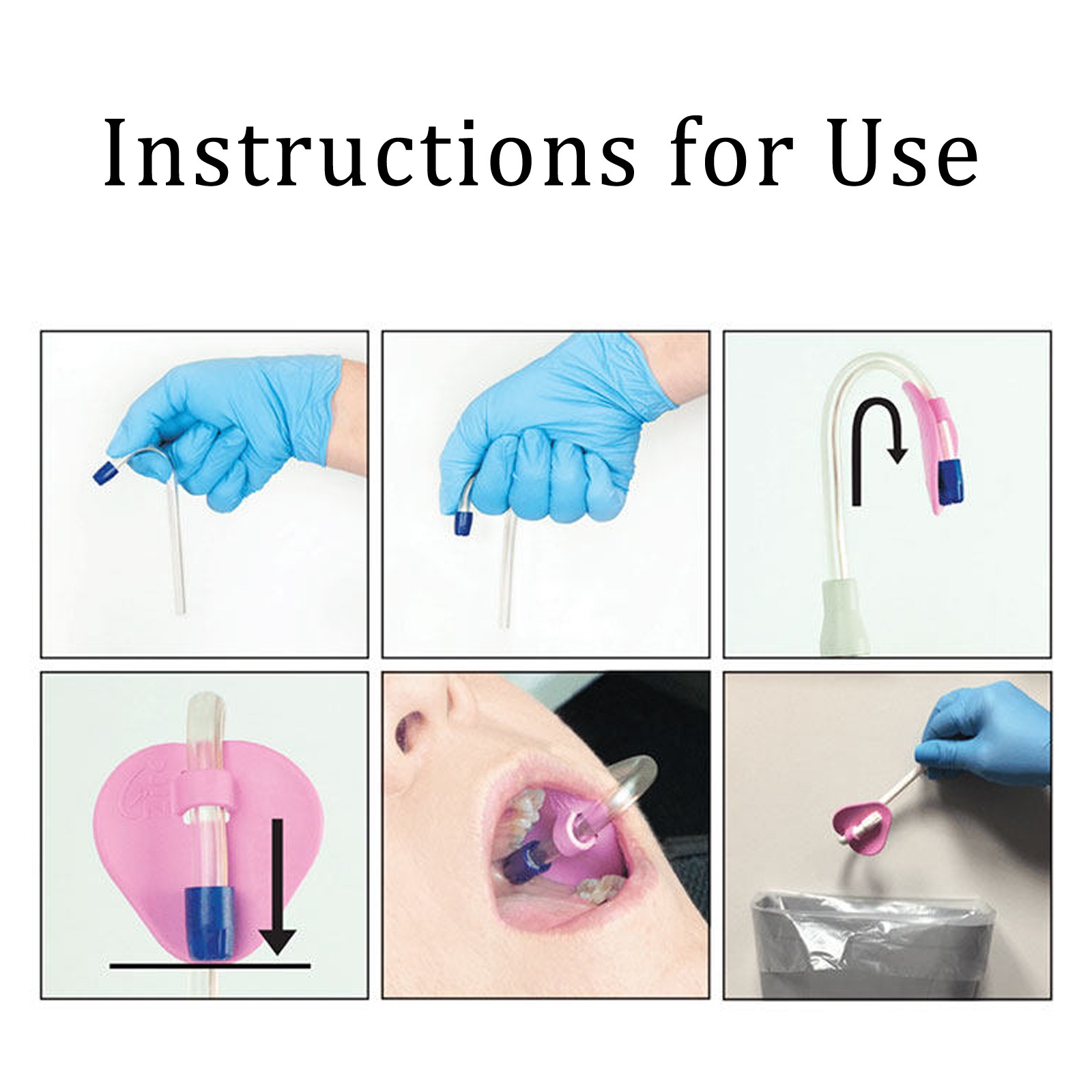 50pcs/Bag Dental Suction Tube Holder Tube Saliva Ejector HVE Tube Positioner