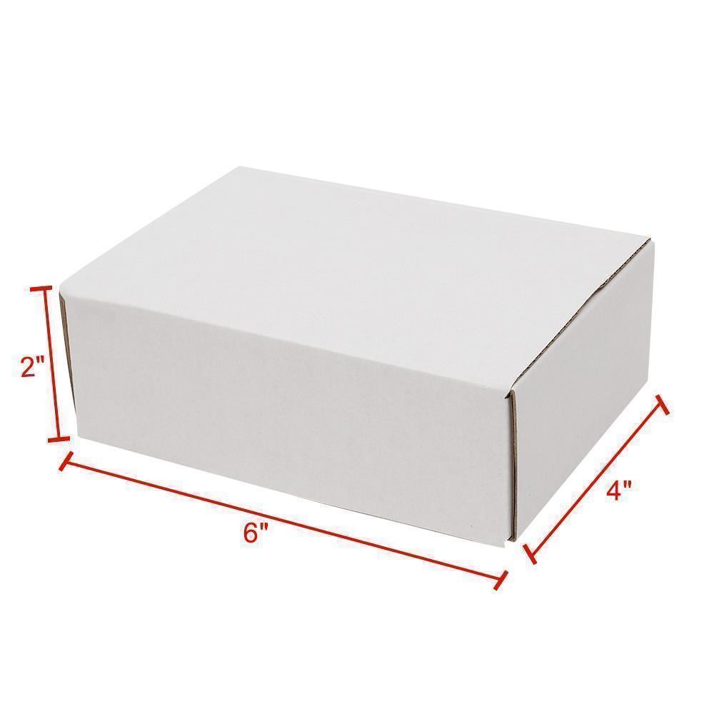 100 – 6x4x2 White Corrugated Shipping Mailer Carton Packing Fold Box