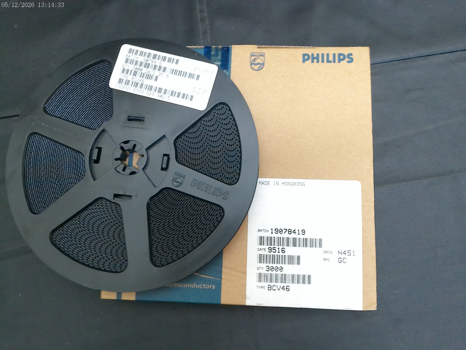 PHILIPS BCV46/T1, BCV46 SURFACE MOUNT TRANSISTOR – COMPLETE REEL OF 3000 PIECES