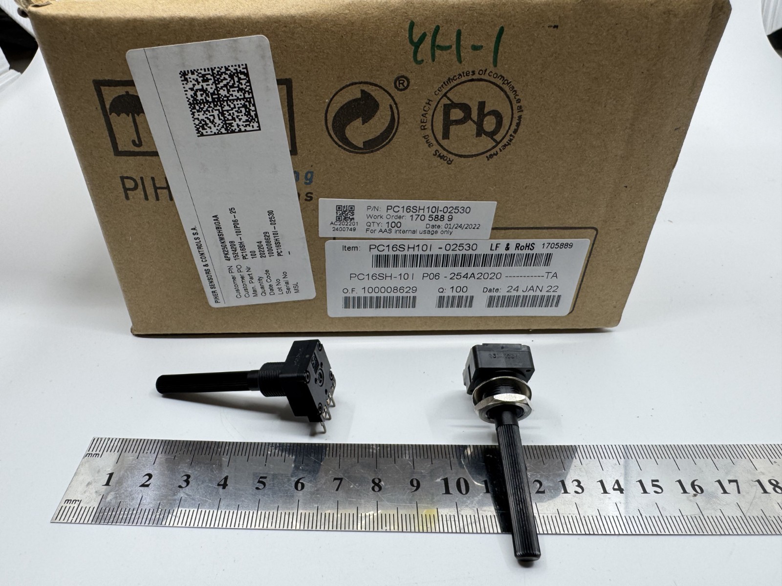 3 Pcs PC16SH-10IP06-501A2020 PIHER Potentiometer 500 Ω 1 Turn PCB 20% Linear