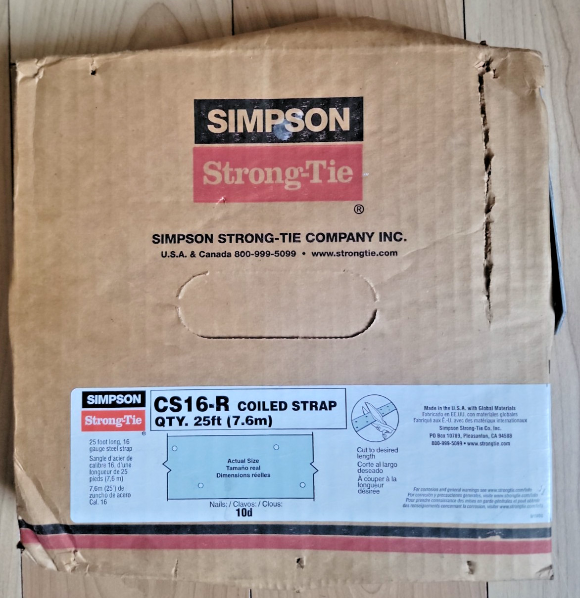 Simpson Strong-Tie CS16-R Coiled Strap 25ft. (7.6m) 16 Gauge – NEW READ