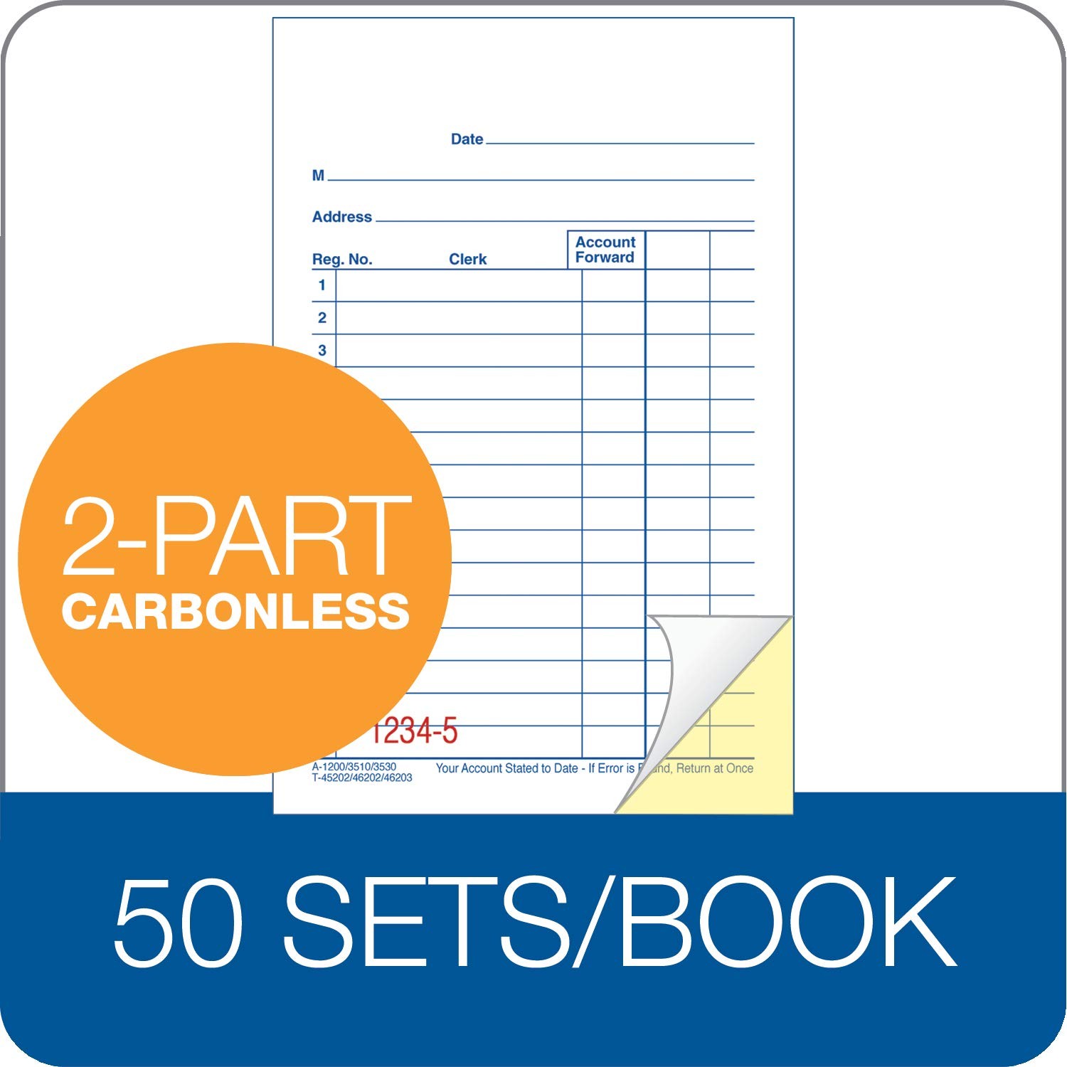 Adams General Purpose Sales Book, 2-Part, 3 Count (Pack of 1), White/Canary