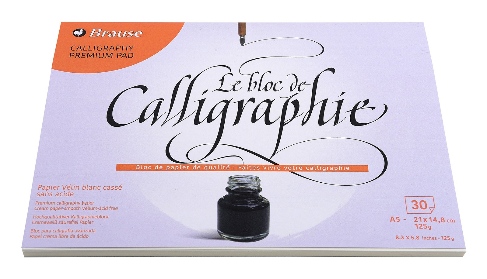 96438B Calligraphy Pad Vélin Paper, A5, 14.8 x 21 cm, 30 Sheets, 125 g…