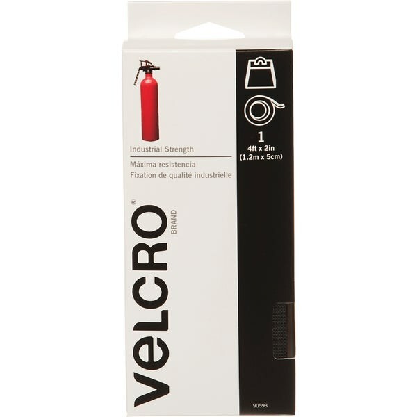 (2)-VELCRO Brand 2 In. x 4 Ft. Black Industrial Strength Hook & Loop Roll