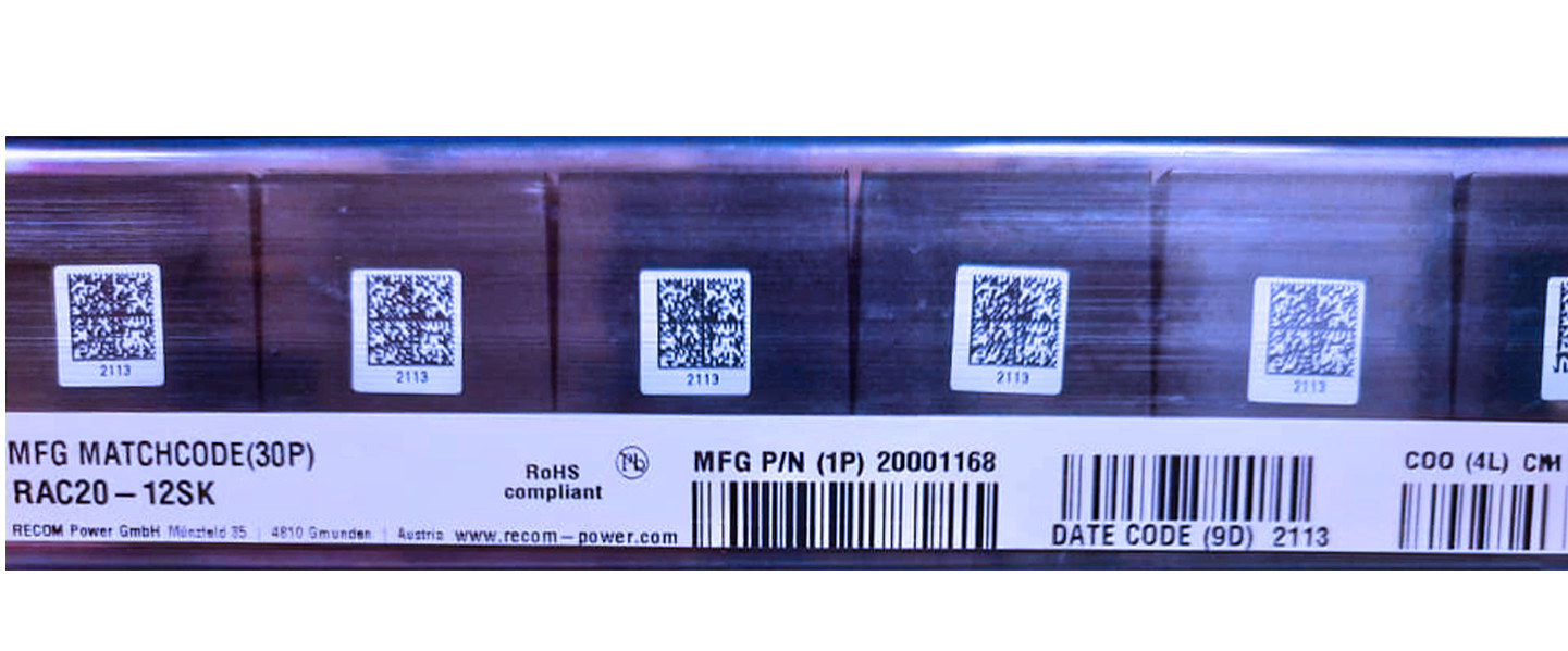 RAC20-12SK Recom Power Module AC/DC Regulated Converter 12V 20W Single Output