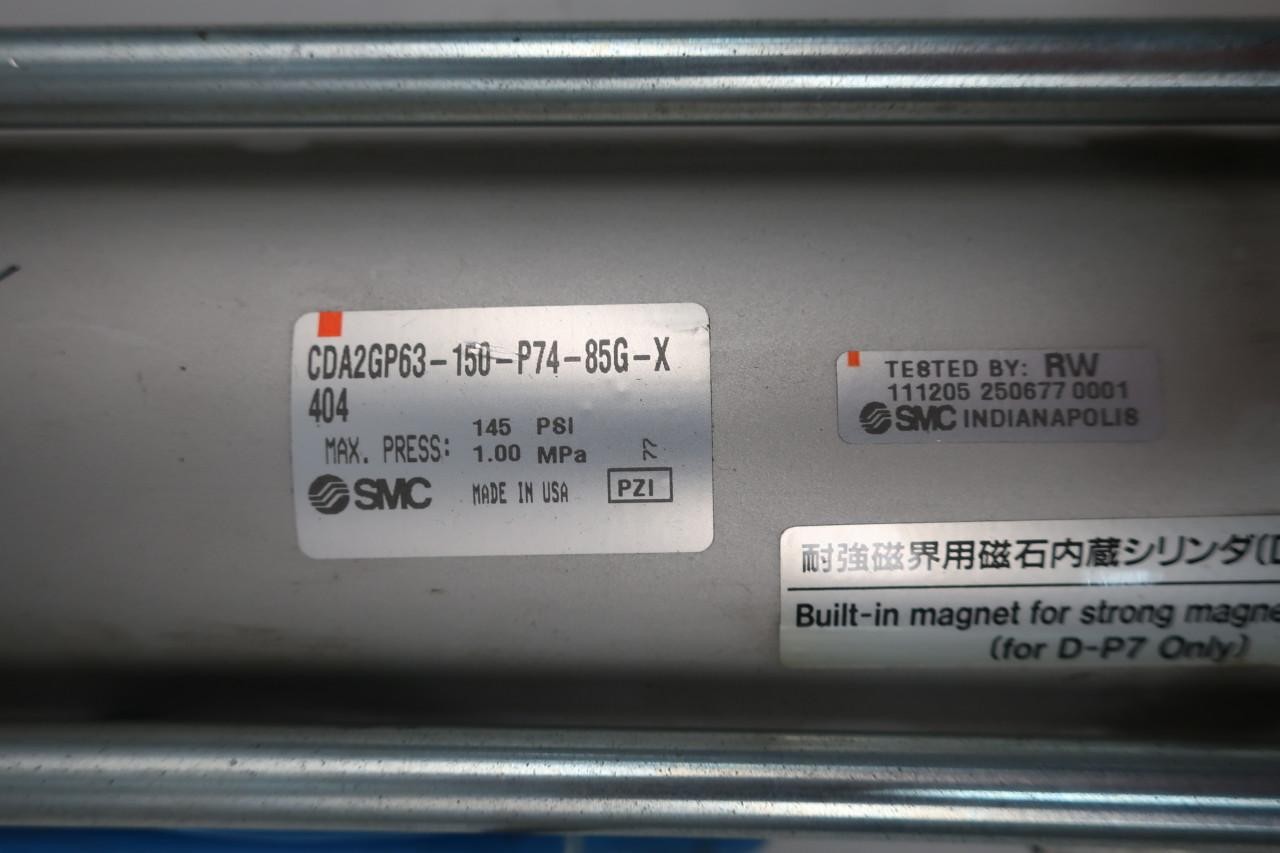 Smc CDA2GP63-150-P74-85G-X-404 Double Acting Cylinder 63mm 150mm 145psi