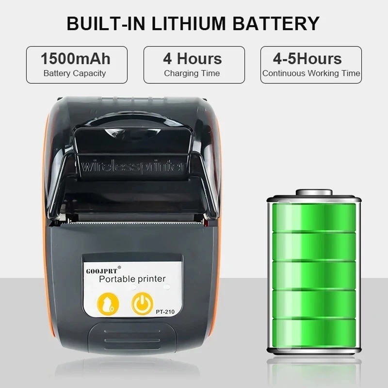 GOOJPRT PT-210 58mm Mini Portable Bluetooth Thermal Receipt Printer POS Mobile