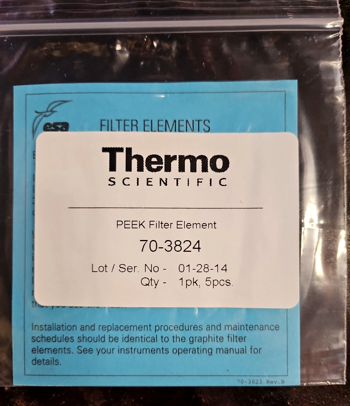 Thermo Scientific ESA Filter Element – 5/PK – NEW 70-3824 .2um PEEK