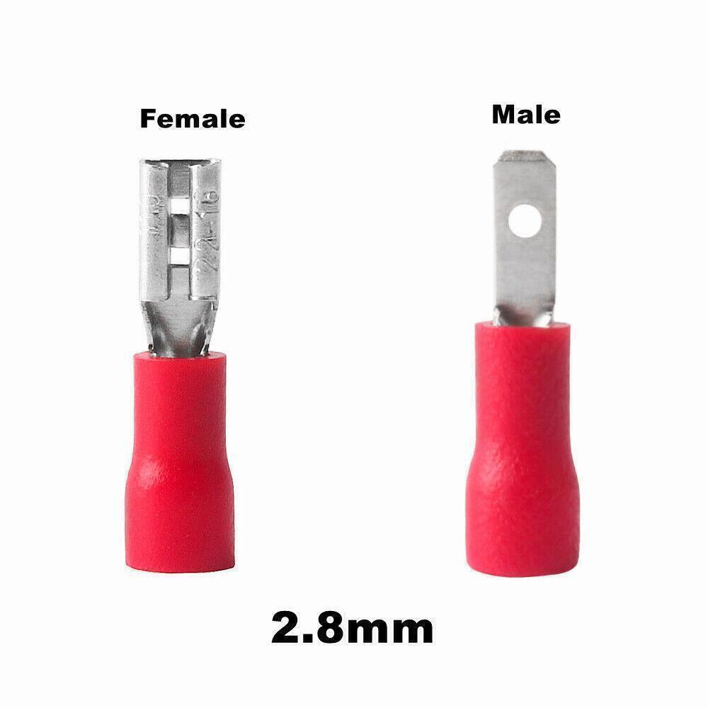 2.8 4.8 6.3mm Vinyl Insulated Female Male Spade Terminals Wire Crimp Connectors