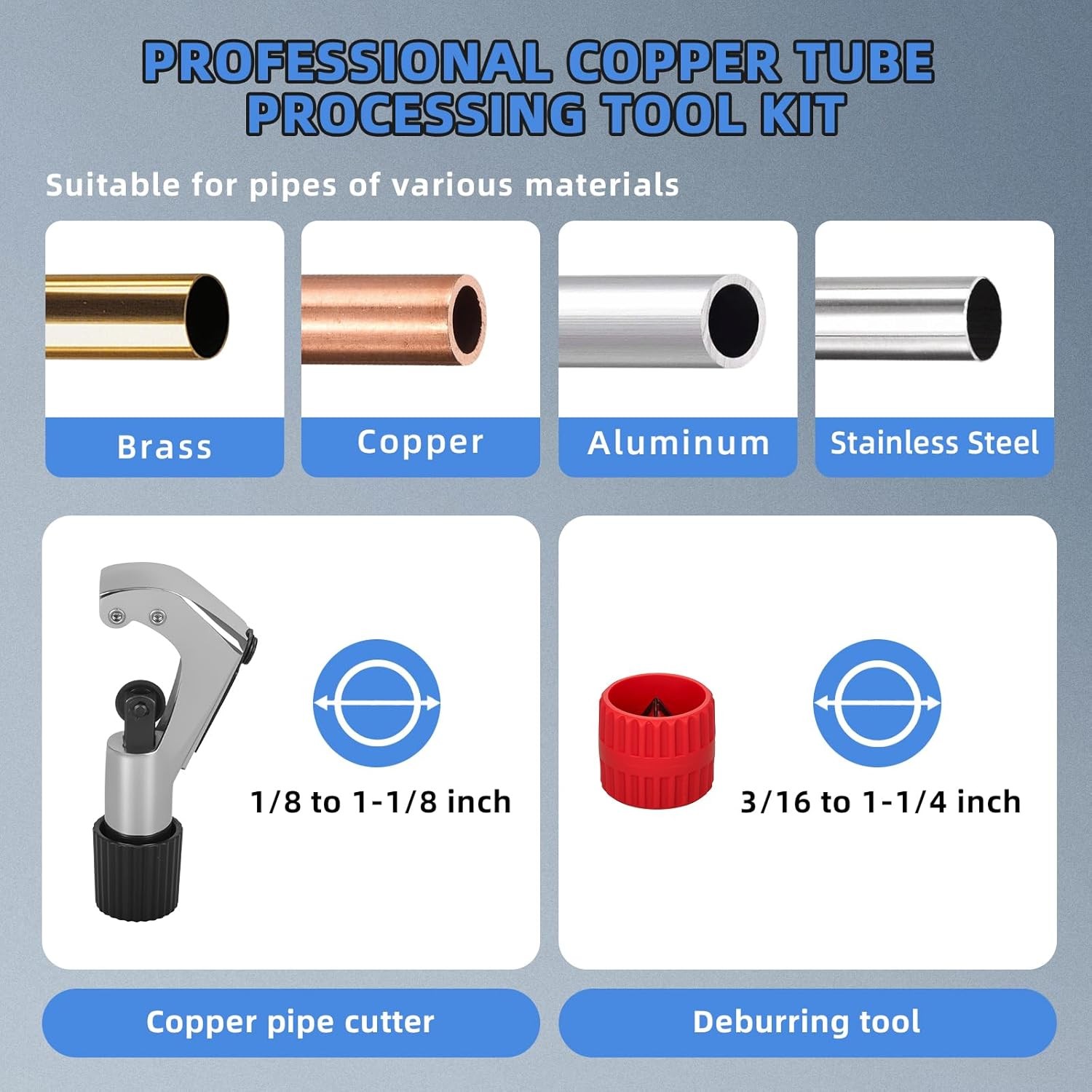 DOMINOX Eccentric Flaring Tool Kit, 1/4-3/4 Inch (6-19mm) 45 Degree HVAC Flare