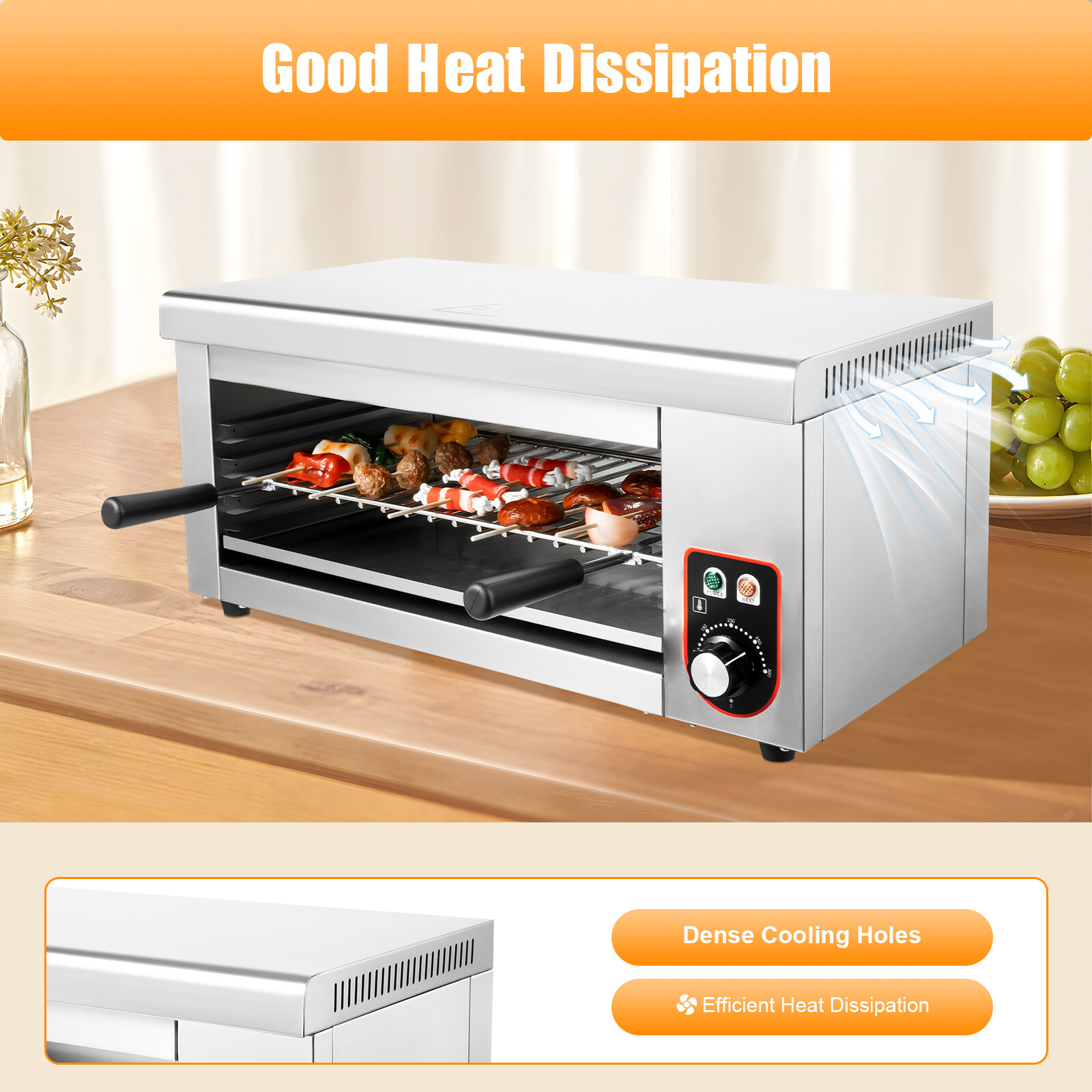 Electric Cheese Melter, Stainless Steel Adjustable temperature Cheese Melter BBQ