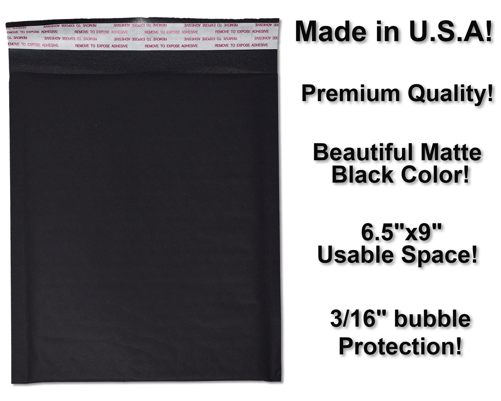 4×8, 5×9, 6×10, 8×12 Black Matte Kraft Bubble Mailers! Colorful Unique Quality P