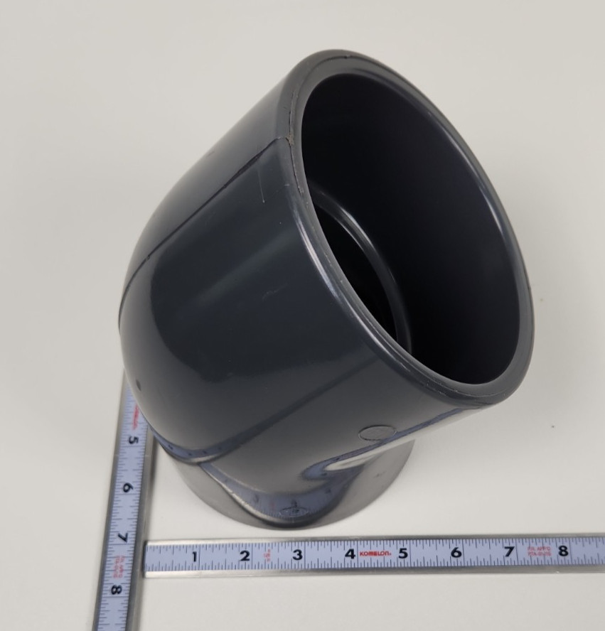 Spears 817-040 Schedule 80 PVC 45 Degree Elbow 4″ Gray Slip Socket x Socket NOS