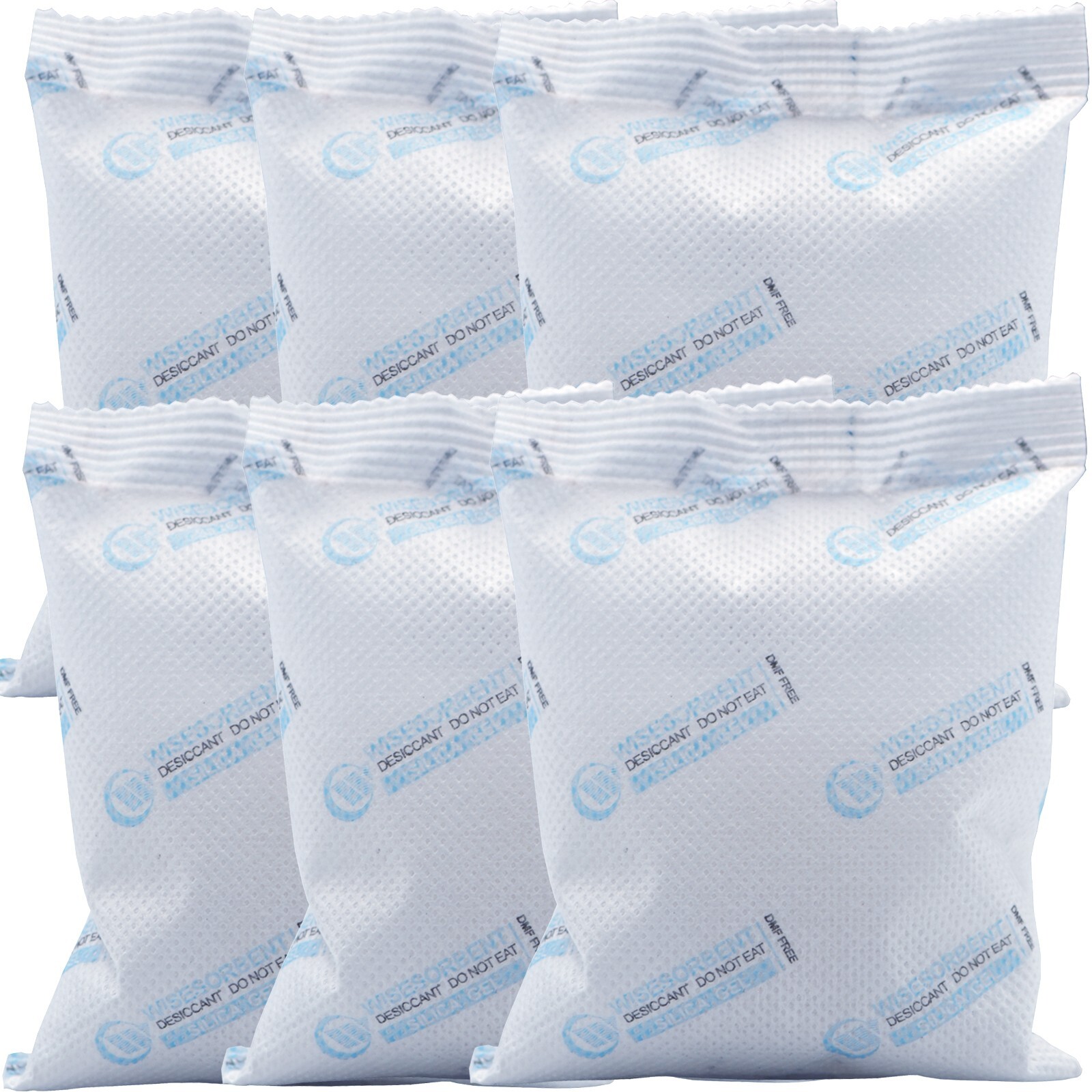 100 Gram 6 Packs Silica Gel Packets Dessicant for Storage, Humidity Packs