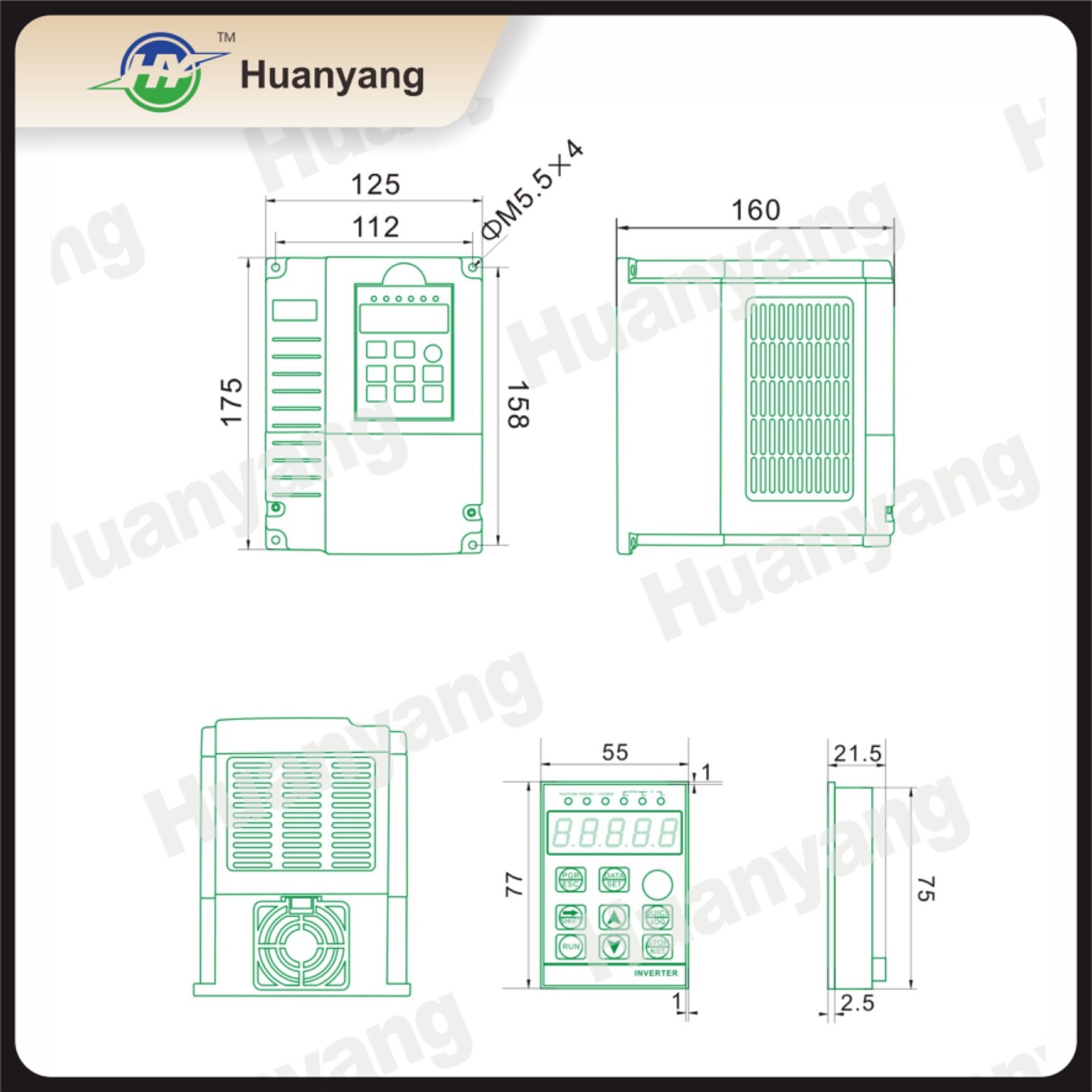 Huanyang VFD 220V 2.2kW 3HP Vector Control Inverter CNC single phase to 3 phase