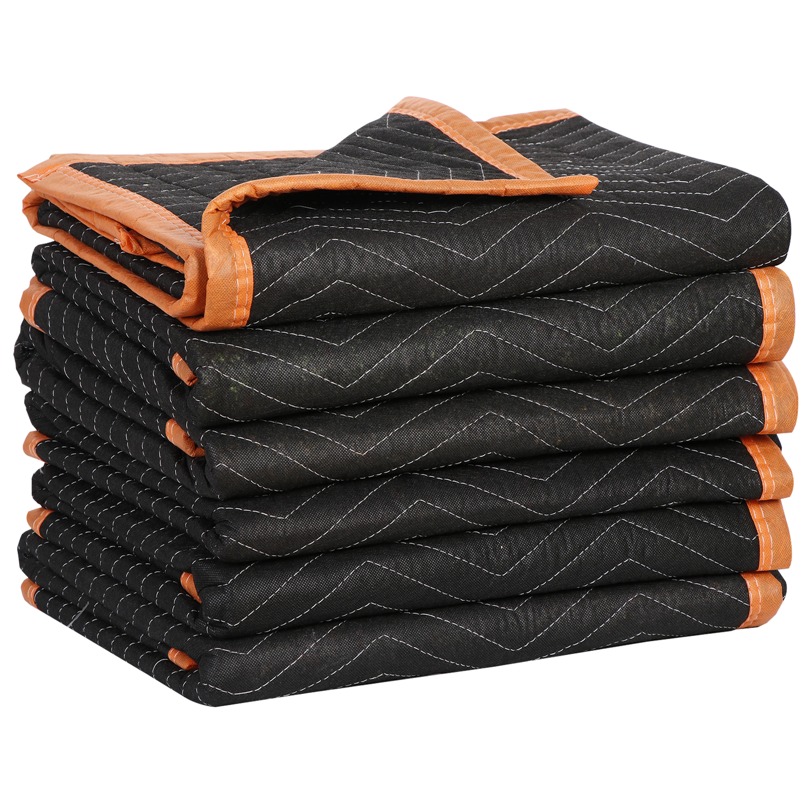 6 Pack Moving Blankets Quilted 40″ x 72″ Shipping Furniture Pads Black