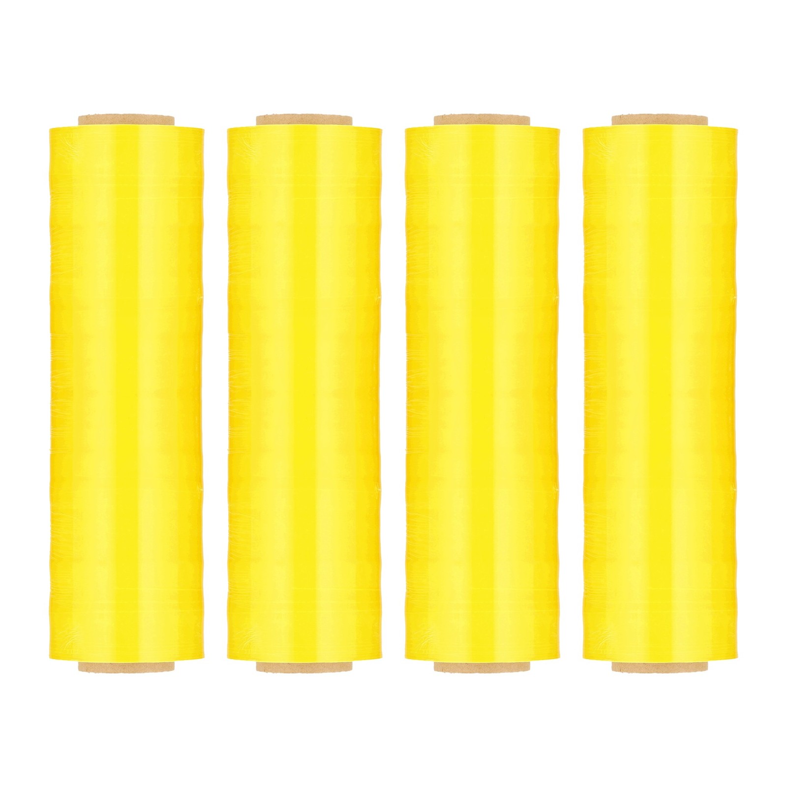 4 Rolls Dark Yellow 18″ x 1500 Ft. 80 Gauge Cast Hand Pallet Stretch Wrap
