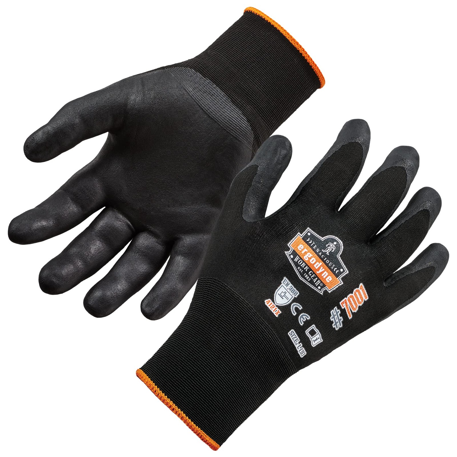 Nitrile Coated Work Gloves, High Dexterity, ProFlex 7001,Black, Large (Pack o…