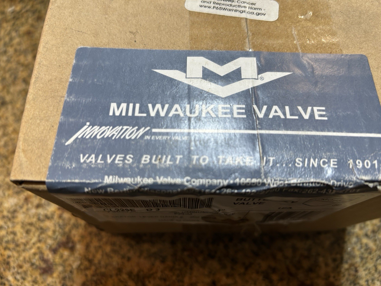 Milwaukee Valve Cl223e 3 Butterfly Valve, Lug, 3 In, Ci, Epdm Liner