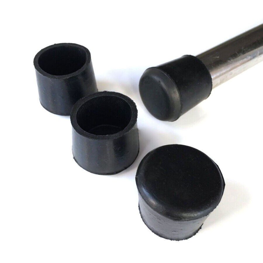 Rubber Chair Leg Caps for 10-45mm Pipes, Black – Non-Slip & Protection