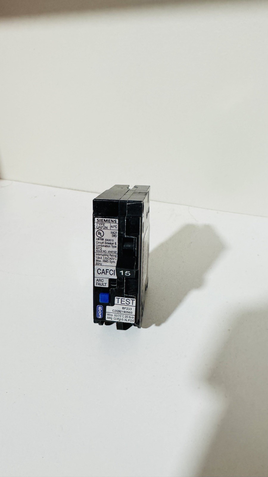 BOX OF 9 SIEMENS QA115AFCN 15A AFCI PLUG ON NEUTRAL (NO PIGTAIL WIRE) BRAND NEW