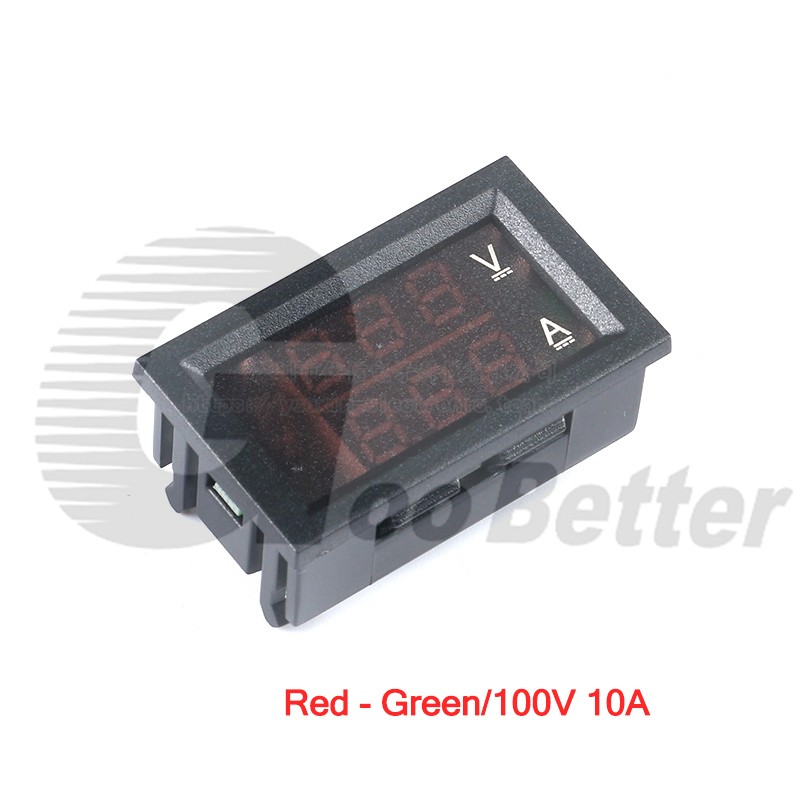 5-Wire DC Voltmeter Ammeter Panel Mount Amp Meter Red-Green Red-Blue Digital LED