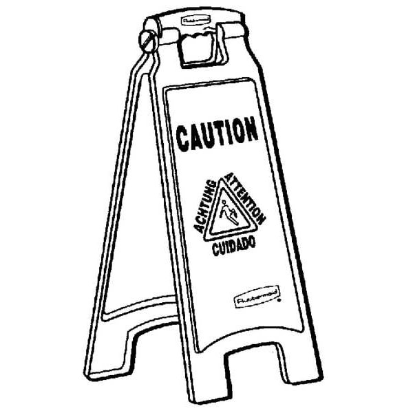 Rubbermaid Commercial Fg611277yel Floor Safety Sign, Hdpe, Caution Wet Floor,