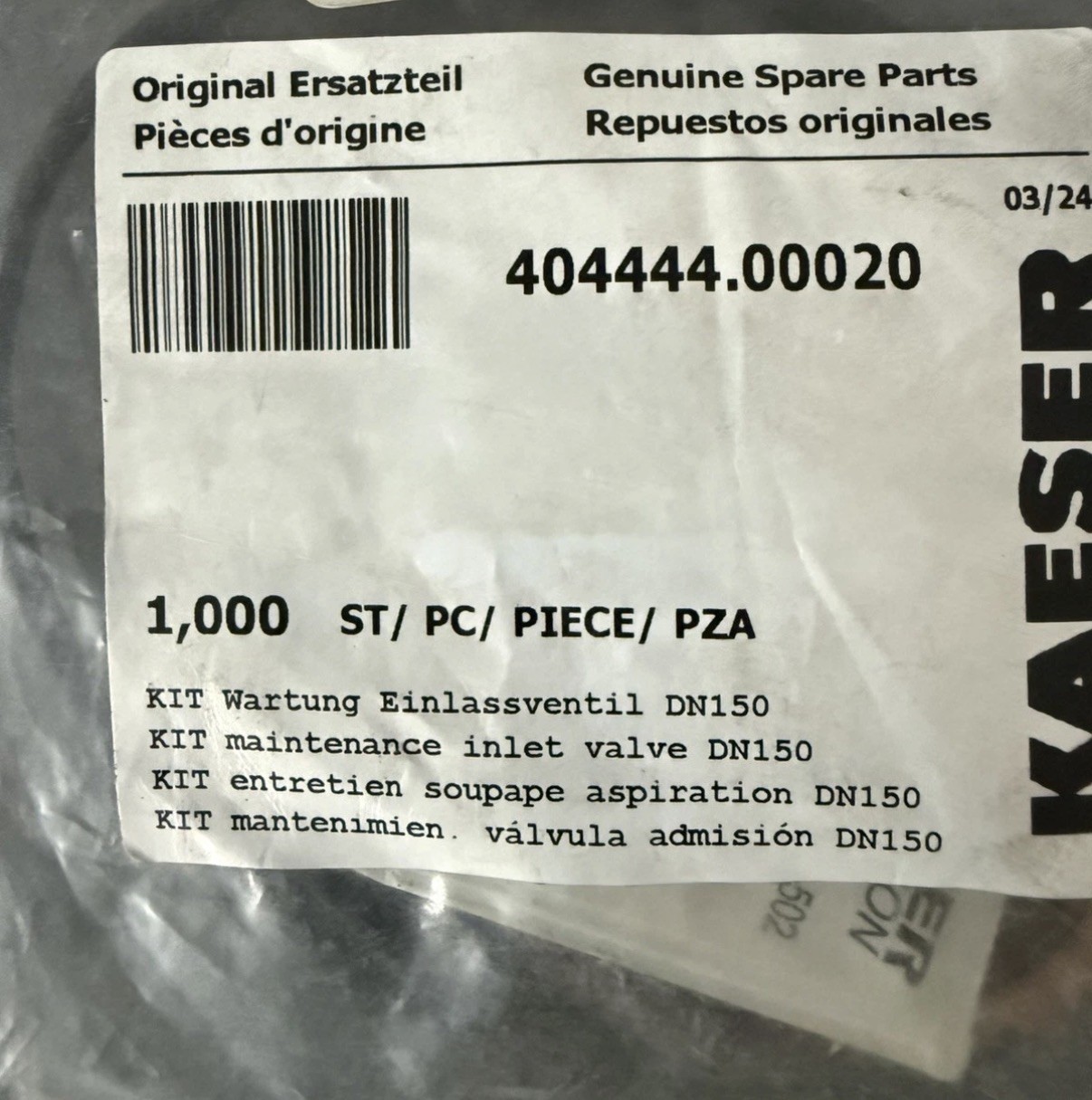 Kaeser air Compressor 404444.00020 Maintenance Kit, Inlet Valve (GENUINE OEM)