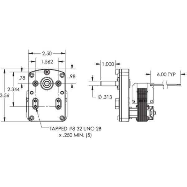Dayton 52Je17 Ac Gearmotor, Nameplate Rpm 4, 0.32A,115V