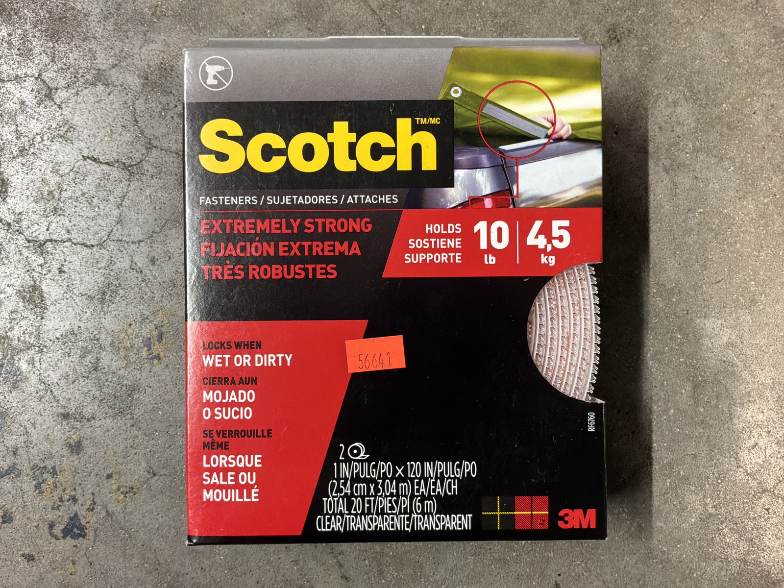 Scotch 3M Extreme Hook & Loop Fastener 1” x 120” 2 Rolls