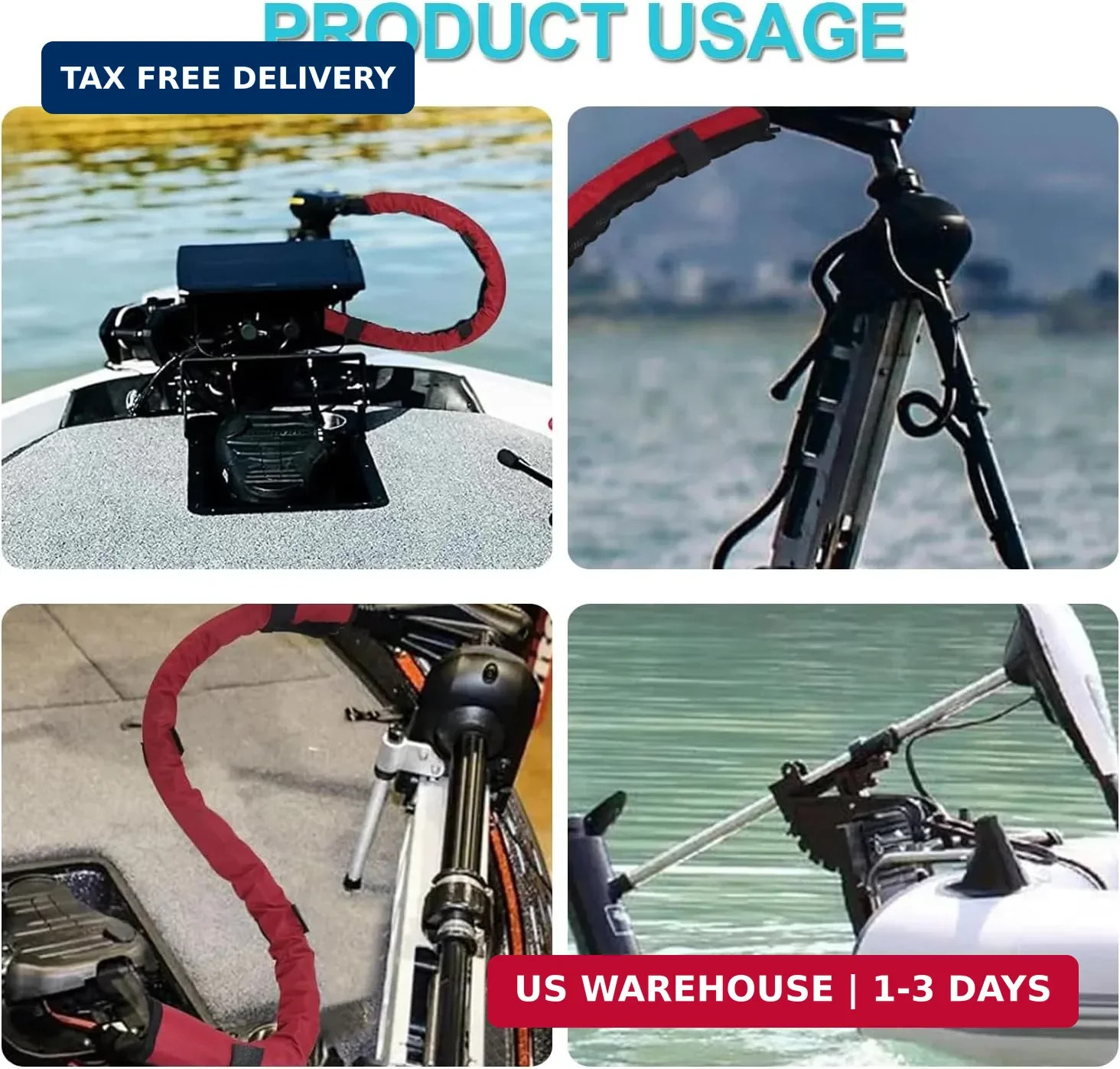 48Inch Trolling Motor Cable Sleeve | Red Trolling Motor Sleeve Weatherproof Rigg