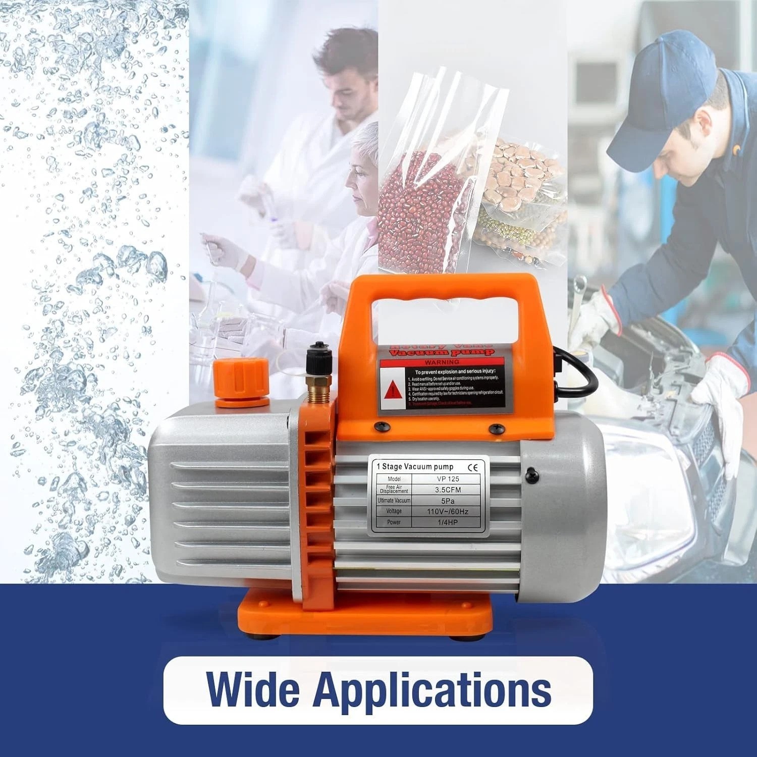 3.5CFM HVAC Vacuum Pump 110V – Durable Rotary Vane for Refrigerant Recharging