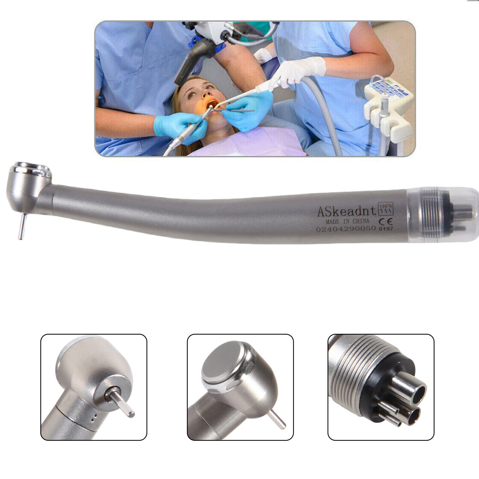 3x Dental High Speed Push Button Turbine Handpiece 4 Hole 4H Fit NSK ADA4 u