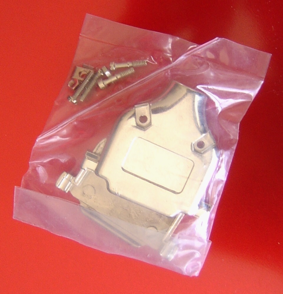 Qty=1 DB25 Metal die cast hood for 25 pin D-sub RS232. RFI/EMI Shielding!
