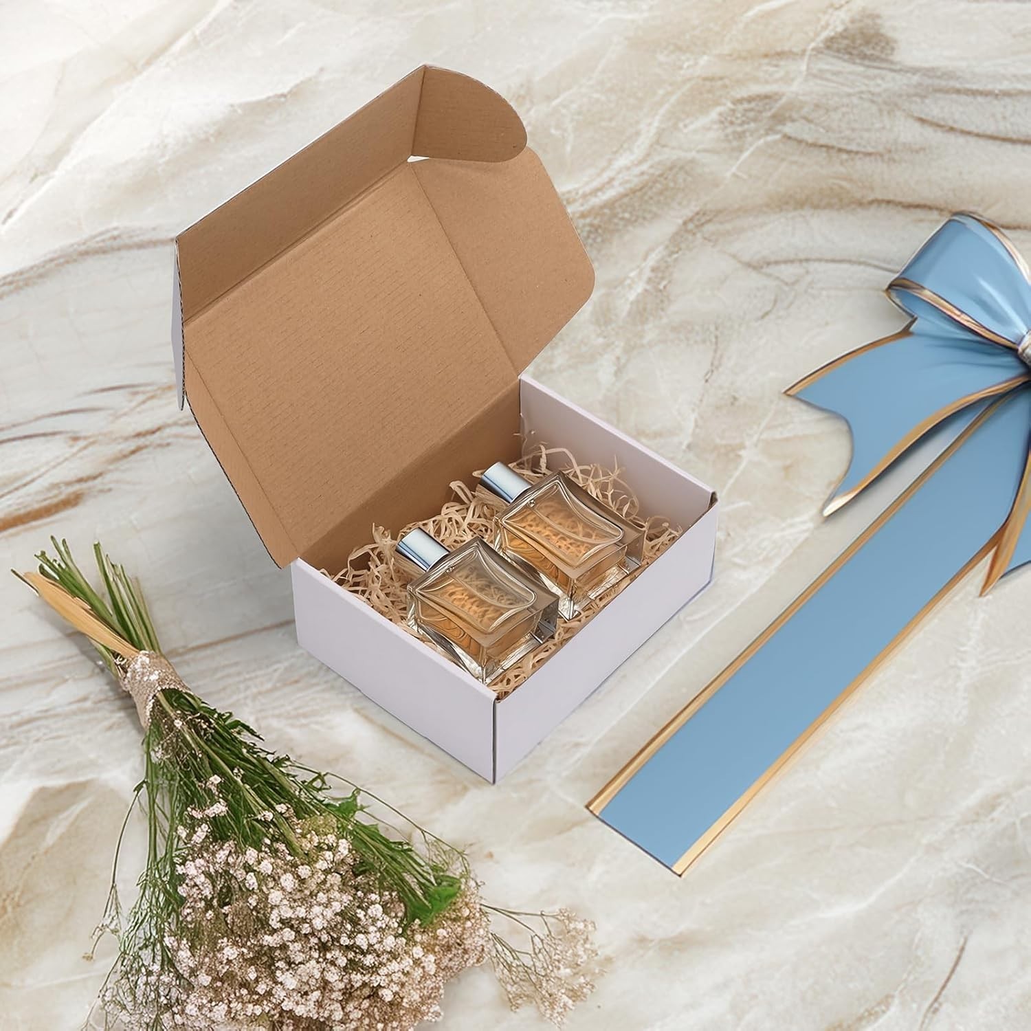 Set of 25 White 8x6x3 Inches Corrugated Shipping Boxes – Eco-Friendly Solution
