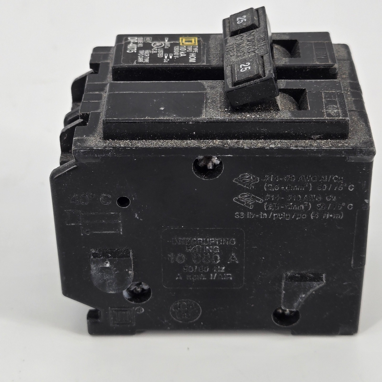 Square D Homeline HOM225 25A 2-Pole Circuit Breaker 120/240V Common Trip NOS