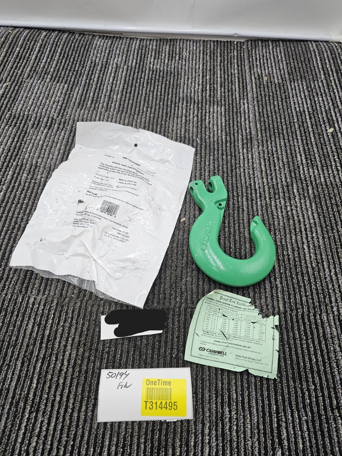 Campbell 5746615 3/8″, 8,800 Lb WLL, Quik-Alloy Clevis Sling Hook Green