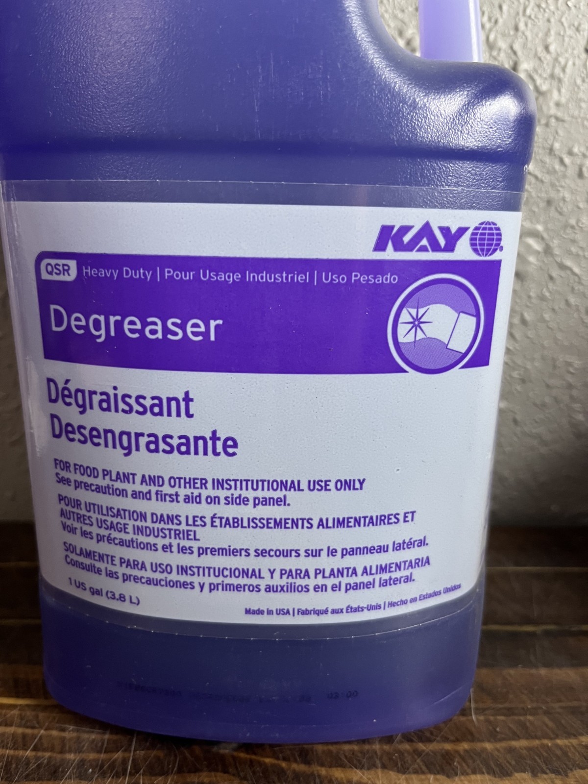 Kay Chemical QSR Heavy Duty Degreaser Food Plant Institutional Cleaner 1 Gal
