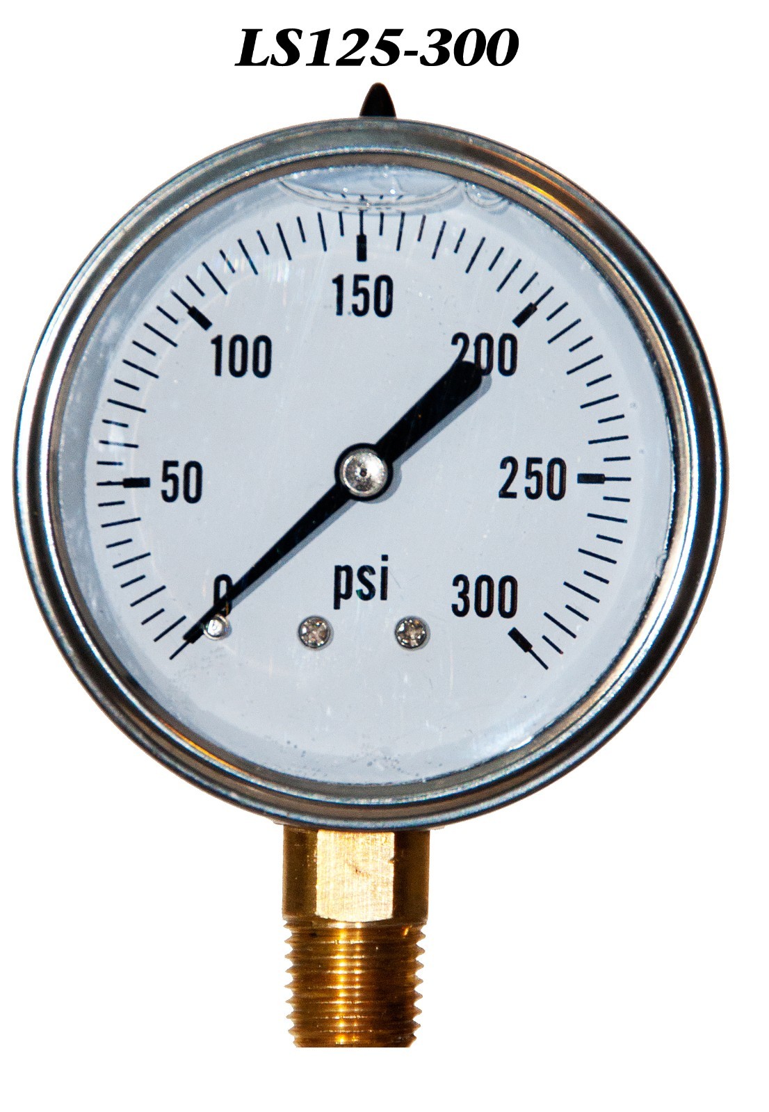 Pressure Gauge 300 PSI, Liquid Filled 2.5” Stainless Steel 1/4″ NPT LM