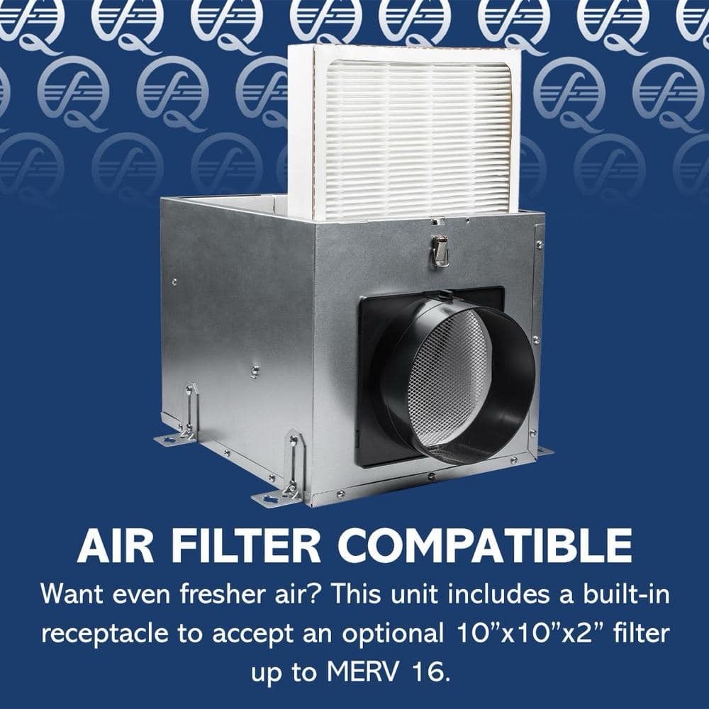 QUF 100X 50/80/100 CFM Wall Ceiling Mount Fresh Air Supply Fan Temp And Humidity