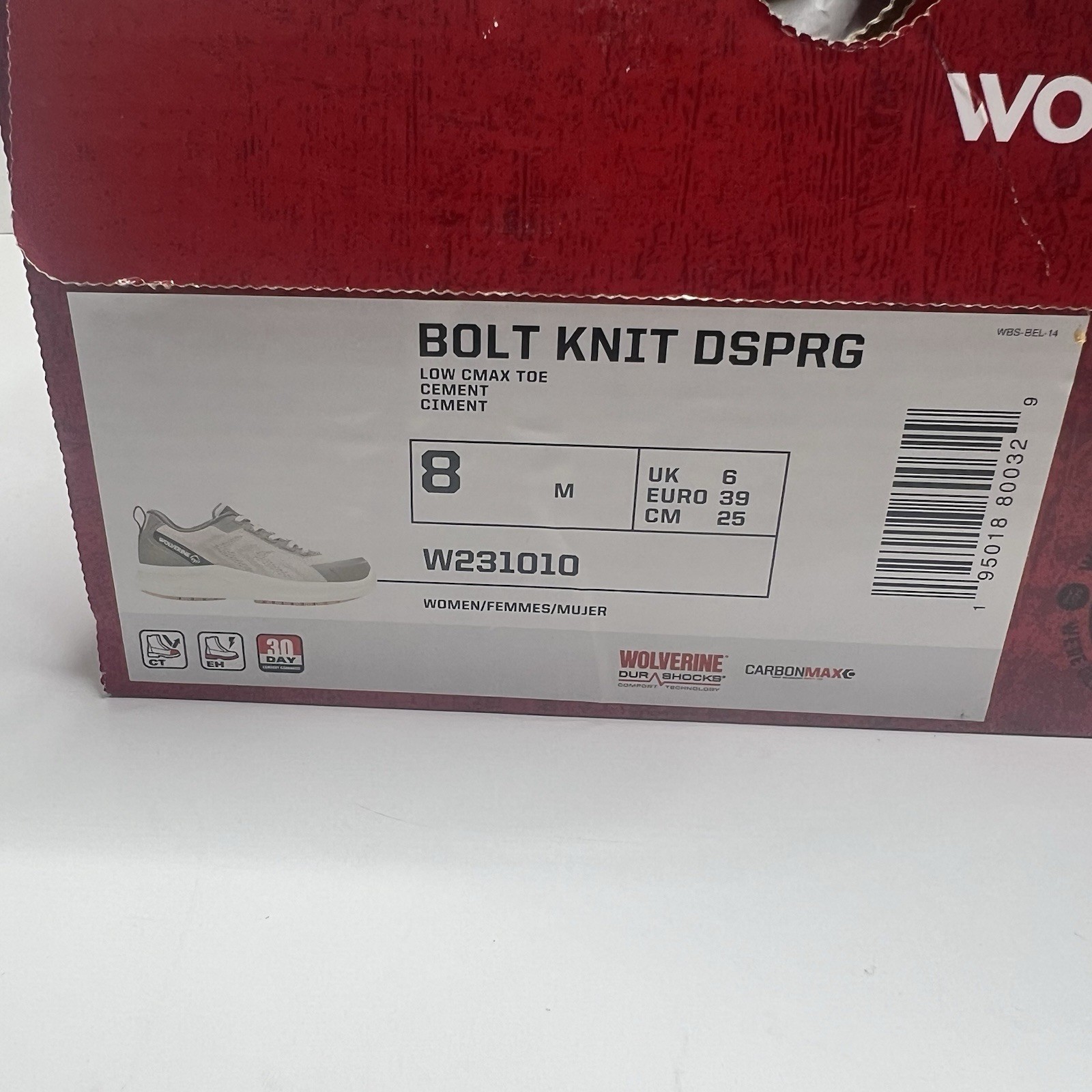Wolverine Bolt Knit DSPRG Women’s 8 M CarbonMax Composite Toe Work Shoes NIB