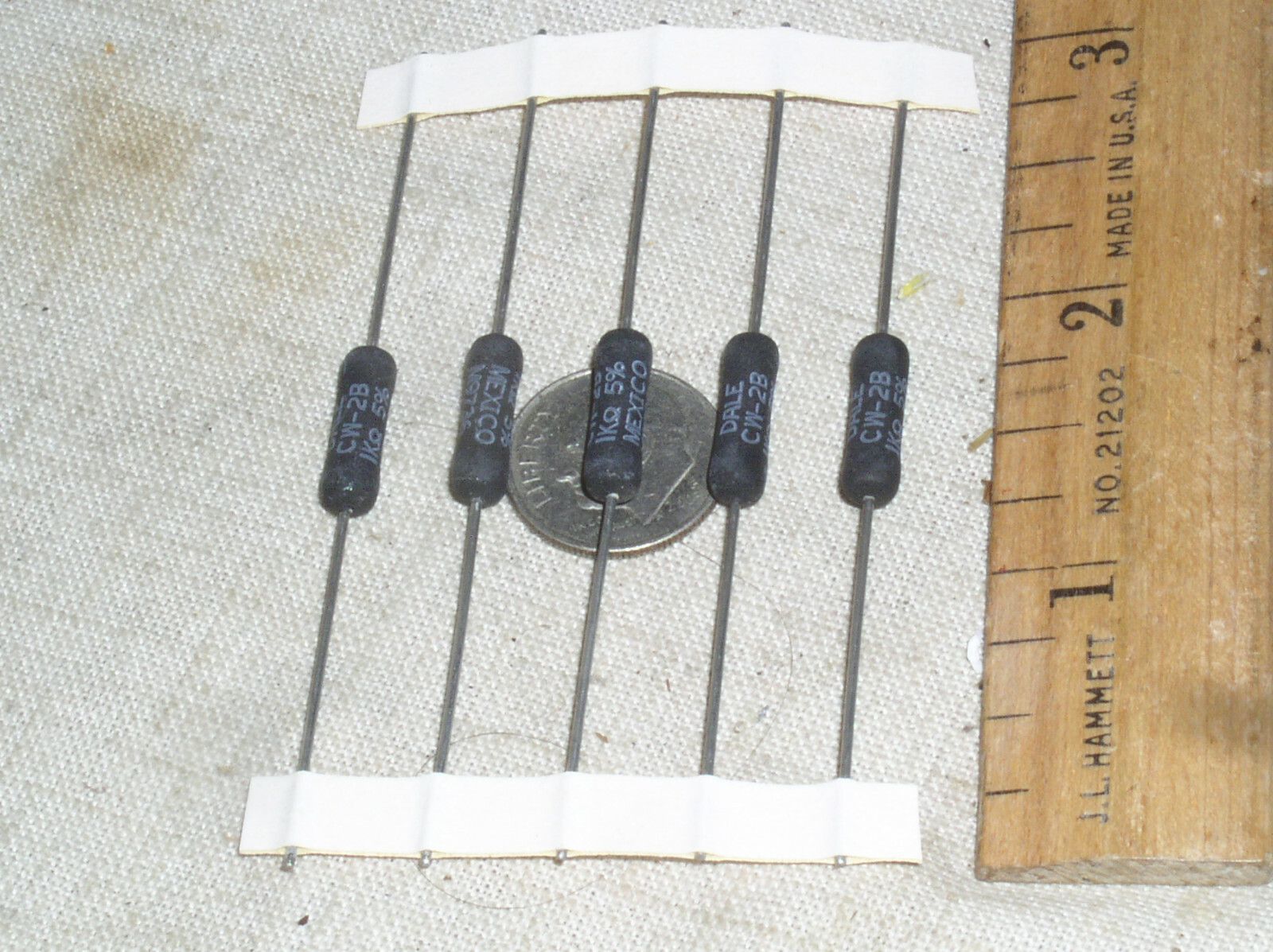 5 NEW VISHAY DALE CW-2B-1000 WIREWOUND AXIAL SILICONE RESISTOR 1K OHM 3W 5% USA