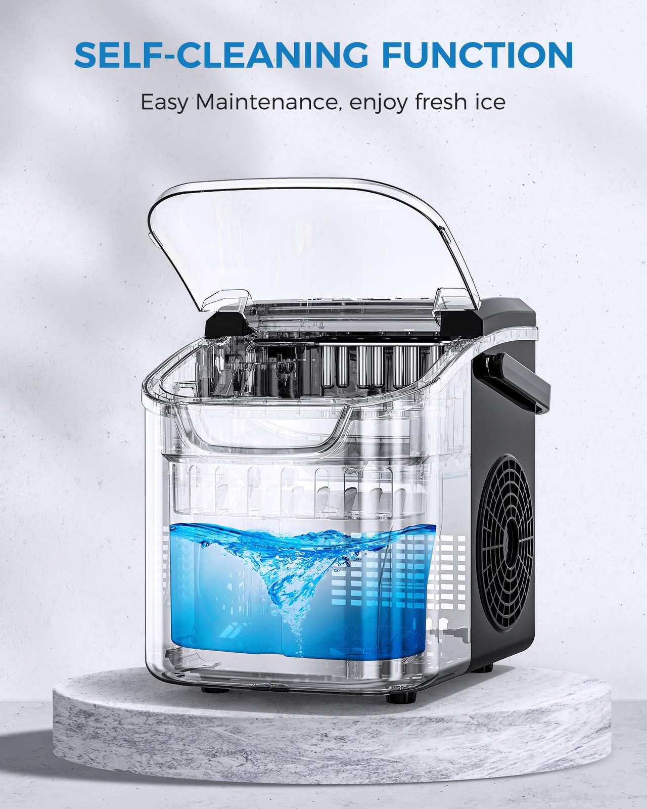Ice Maker Countertop, Portable Ice Machine with Self-Cleaning, 26.5 lbs/24Hrs…