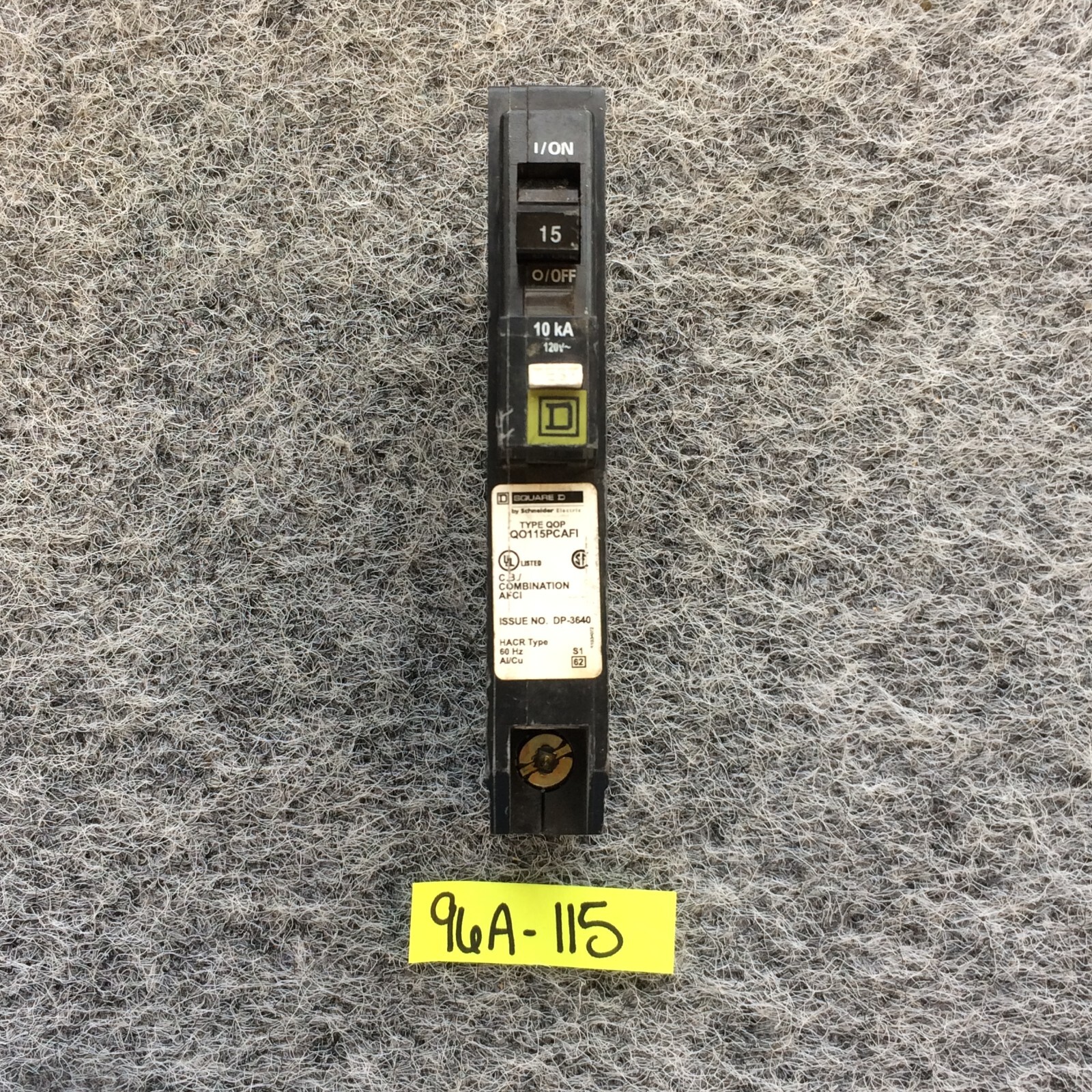 Square D QO115PCAFI 1 Pole 15A 120V QOP Plug In Neutral Combination Breaker
