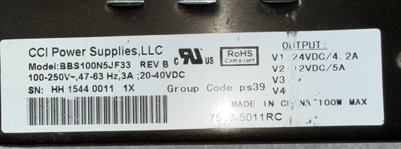 CCI BBS100N5JF33 / BBS100N5JF33 (USED)