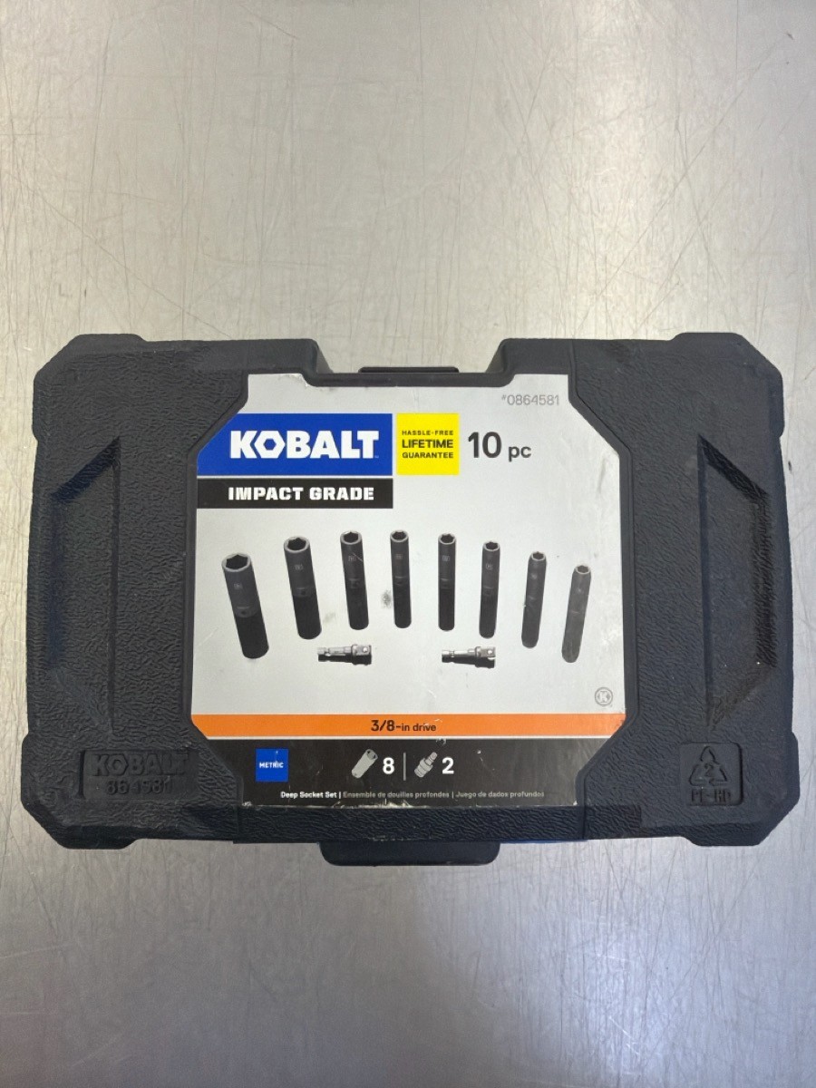 KOBALT TOOLS 0864581 SET OF 10PC 3/8″ DRIVE IMPACT SOCKETS METRIC (CJL002082)