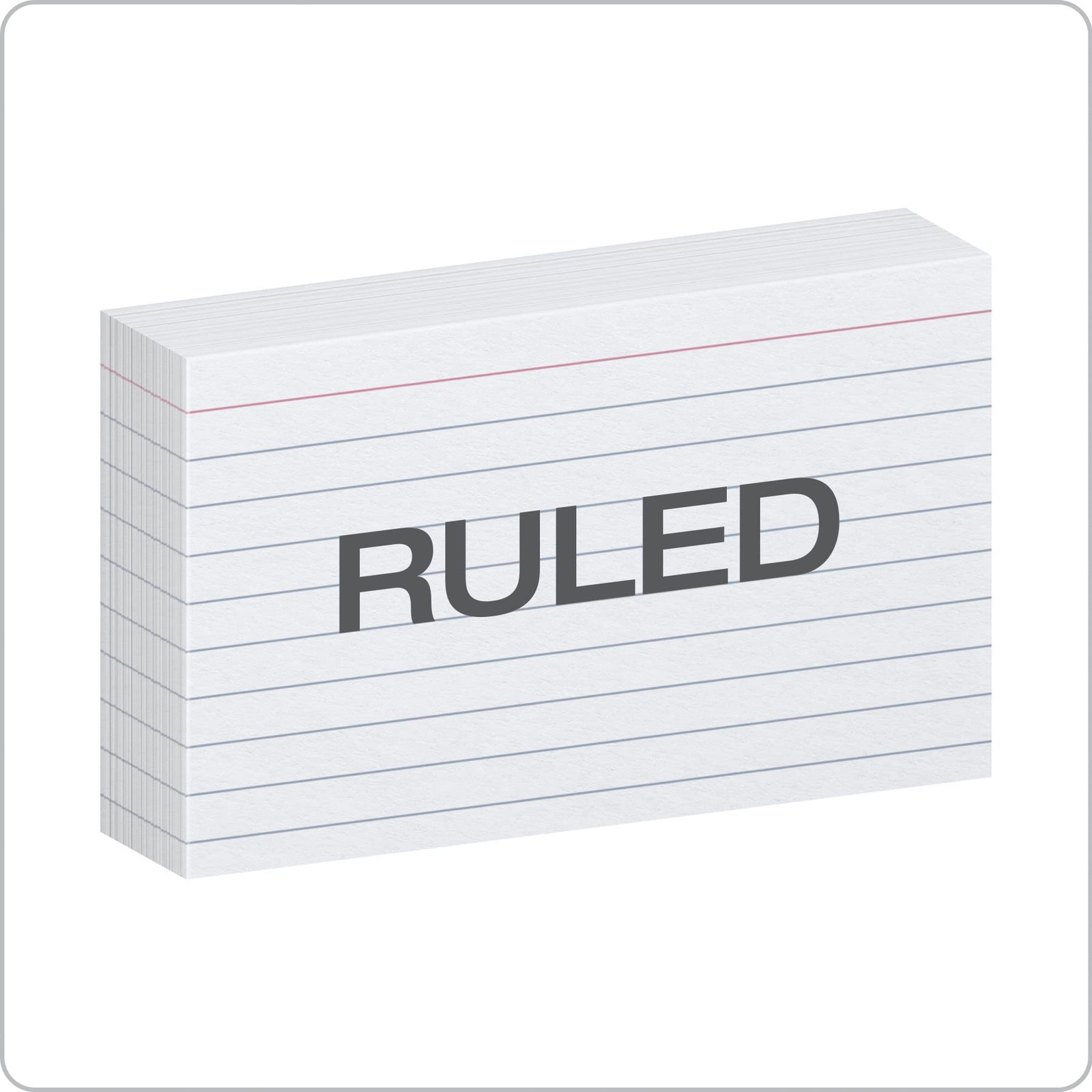 Index Cards, 3 x 5 Inches, White, Lined on Front, Blank on Back 500 Count 5 Pack