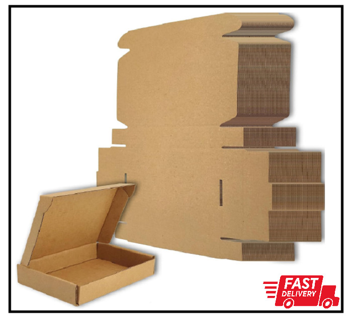 6X4X1 Inches Small Shipping Boxes Set of 50 – Brown Mailer Corrugated Cardboard