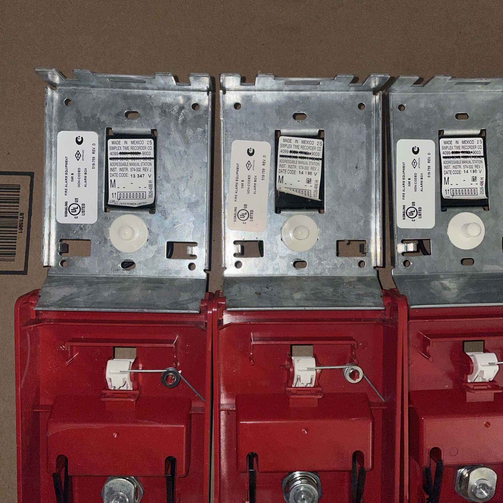 LOT OF 8 Simplex Fire Alarm Pull Station 4099-9003 With Only 1 Key. Used