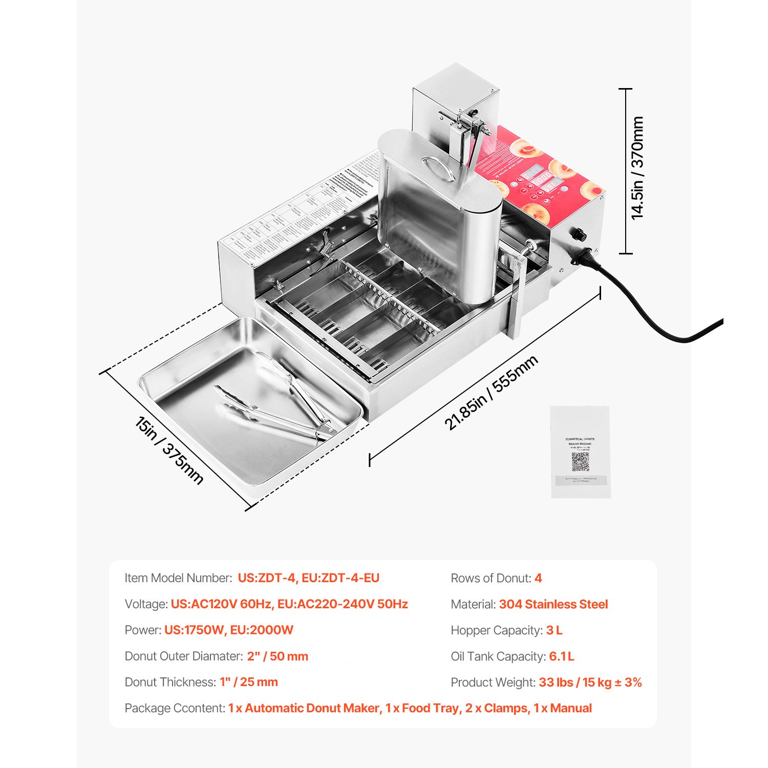 Commercial Automatic Donuts Making Machine Doughnut Maker 4 Rows 240 PCS/H